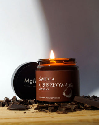 Mglife natural rapeseed wax candle with pear scent with chocolate - 2