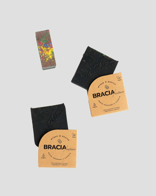 Cleansing and antibacterial bar soap coconut charcoal with licorice Bracia Mydlarze_3 - 3