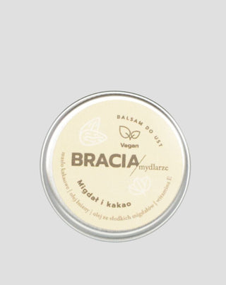 Moisturizing lip balm almond and cocoa with vitamin E and linseed oil Bracia Mydlarze - 1