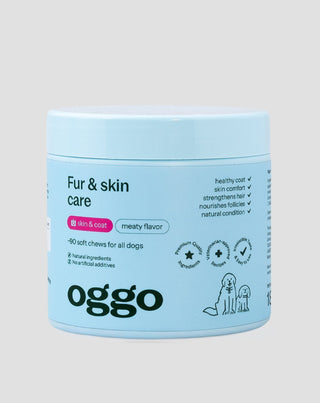 dietary supplement fur & skin karma for dogs for beautiful coat and healthy skin oggo 180 g - 1