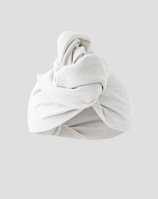 White Hair Drying Turban for All Hair Types Hair Wrap Glov - 1