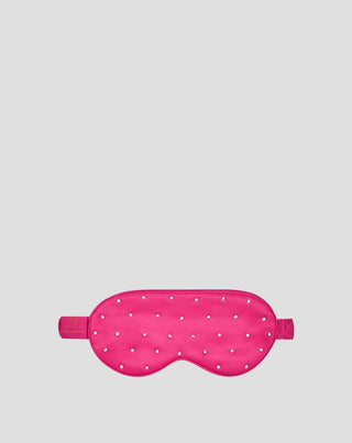  Silk sleep eye mask decorated with crystals – hot pink Crystallove_3 - 3