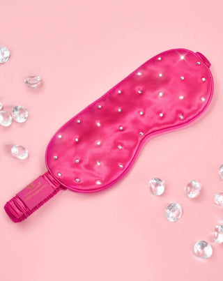 Silk Eye Mask for Sleep Adorned with Crystals – Hot Pink Crystallove - 2