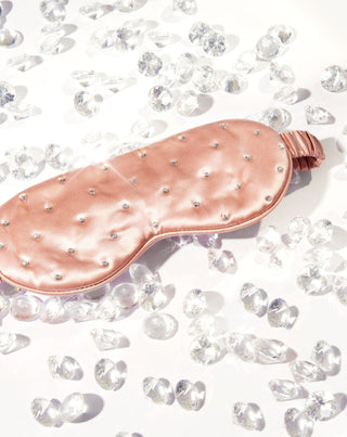 Silk Eye Mask for Sleep Adorned with Crystals – Rose Gold Crystallove - 2