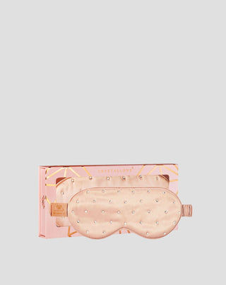 Silk Sleep Eye Mask adorned with crystals – rose gold Crystallove - 1
