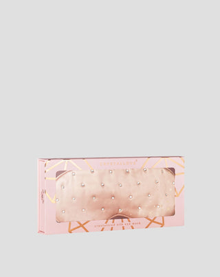 Silk Sleep Eye Mask decorated with crystals – rose gold Crystallove_4 - 4