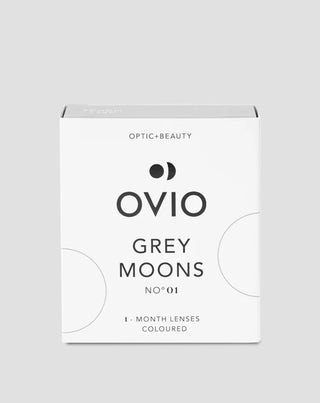 Ash grey zero power monthly coloured contact lenses Grey Moons No. 1 Ovio - 1