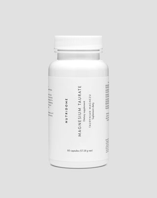 Magnesium taurinate gentle on the stomach for leg cramps, calves, fatigue, and stress Nutridome 60 capsules