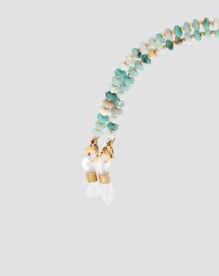 Eyeglass chain with natural stones African turquoise and amazonite Mys_2 - 4