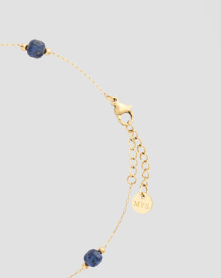 Gold plated stainless steel ankle bracelet with lapis lazuli Mys_2 - 4