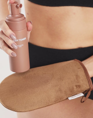 Body Tones Self-Tanning Foam for All Skin Tones + Application Mitt Set - 5