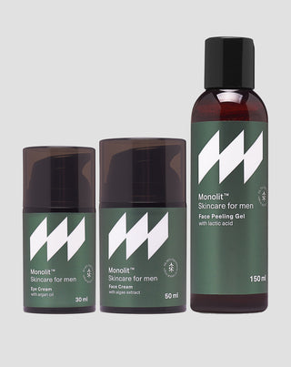 Set eye cream, face cream, and face wash gel for men – Monolit - 1