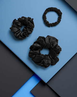 Set of black silk hair elastics from 100% natural silk Twisty 3 pcs. - 5