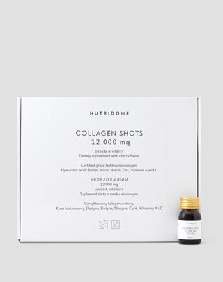 Collagen shots in liquid form 12,000 mg with vitamins dietary supplement Nutridome 30 x 30 ml
