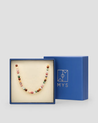 Gold-plated eyeglass chain with agate, maifan, jasper and aventurine Mys - 5